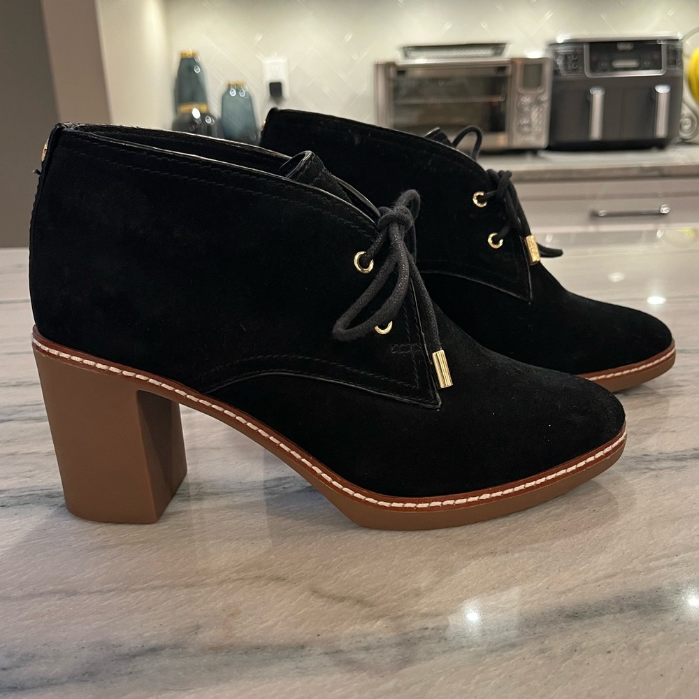 Tory Burch Black and Brown Ankle Boots, Size 8.5